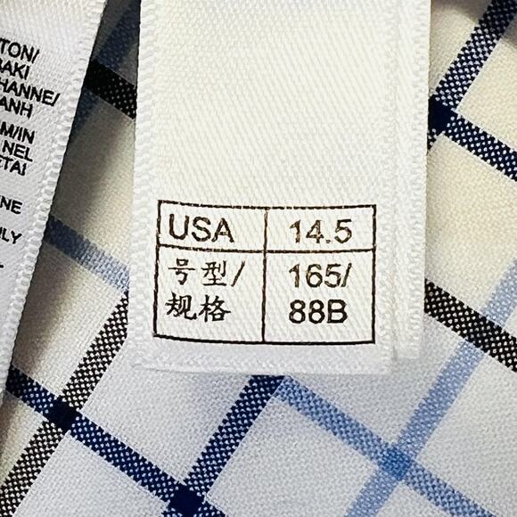 Brooks Brothers Shirt Mens 14.5 Slim Fit Plaid Stretch Non Iron Supima Cotton - Picture 6 of 11